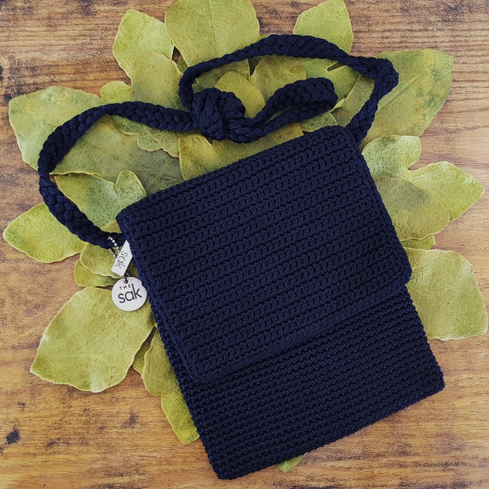 The SAK Navy Blue Woven Shoulder Bag Purse Handbag